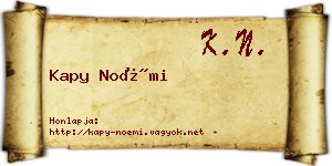 Kapy Noémi névjegykártya